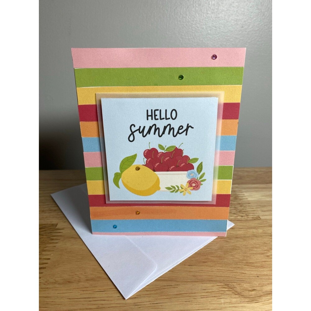 Handmade Summer Blank Greeting Card A2 & Envelope